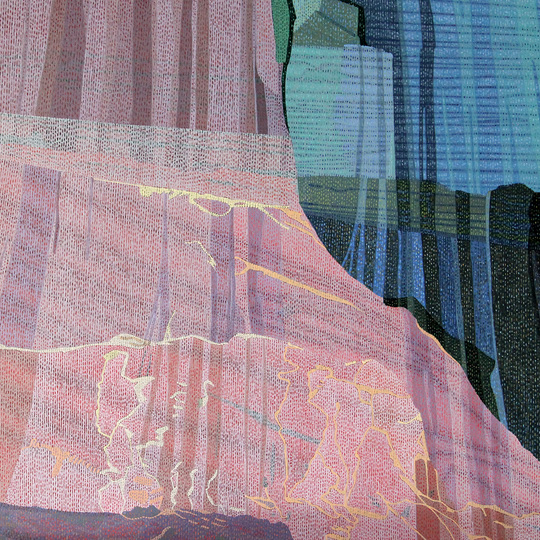 BEHIND THE ROCKS, Abstract Landscape, Acrylic on paper, Moab Utah - Copyright 1999 Peter Lynn