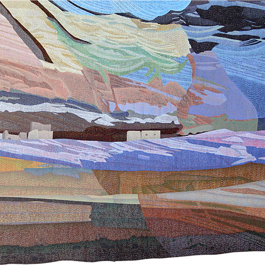SLIDING HOUSE, Abstract Landscape, Acrylic on paper, Canyon DeChelly, AZ - Copyright 1999 Peter Lynn
