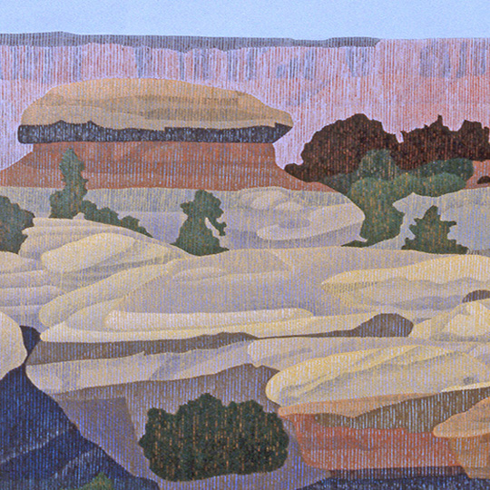DEVILS LANE, painting on paper, Canyonlands National Park, Utah - Copyright 1990 Peter E. Lynn