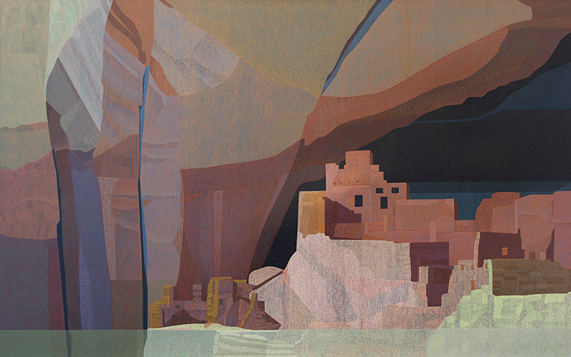 CLIFF PALACE, Canyon DeChelly, AZ 30" x 48",  Acrylic on canvas, Copyright 2022 Peter Lynn