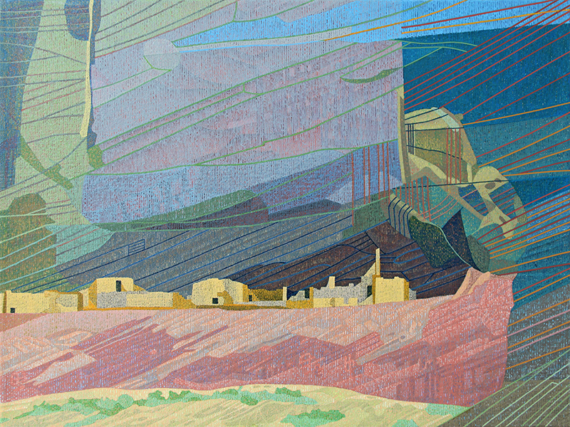 FIRST RUIN, Canyon DeChelly, AZ 15" x 20",  Acrylic on canvas, Copyright 2019 Peter Lynn
